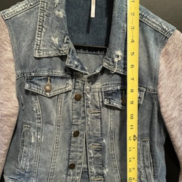 Free People Denim Jacket ~ removable hood - Picture 8 of 13